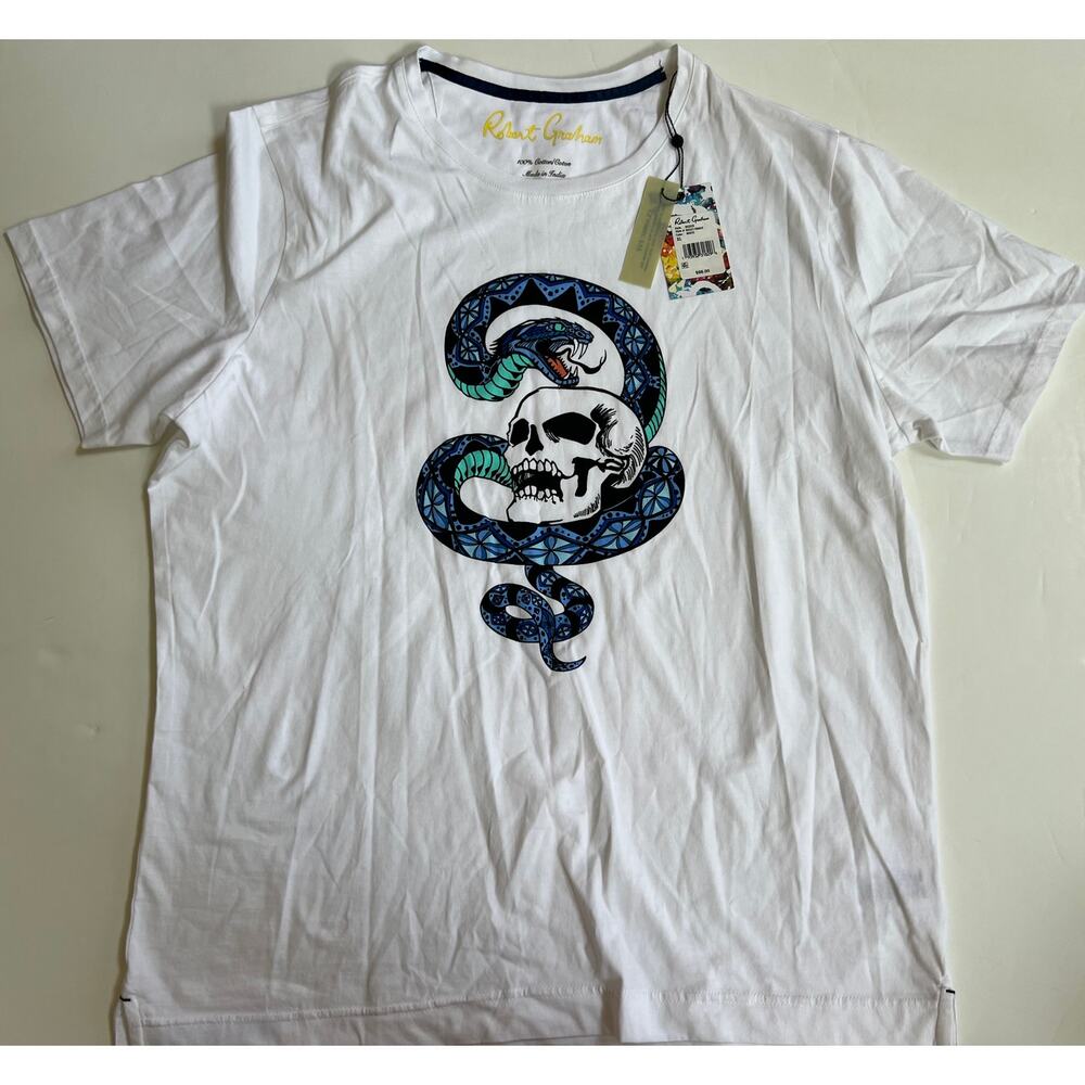 Robert Graham Men's Dozier Skull Graphic T Shirt White Size XL NWT - Picture 7 of 16